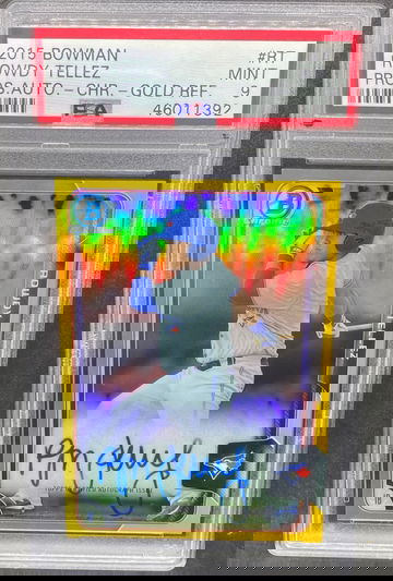 Rowdy Tellez bowman chrome gold Refractor auto