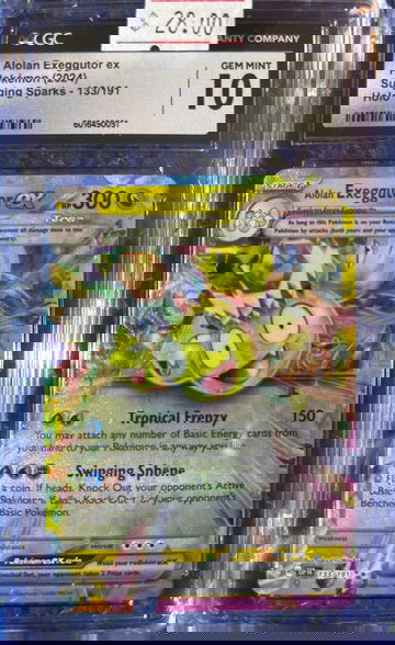 2024 Pokémon Alolan Exeggutor ex Surging Sparks 133/191 CGC 10 Gem Mint