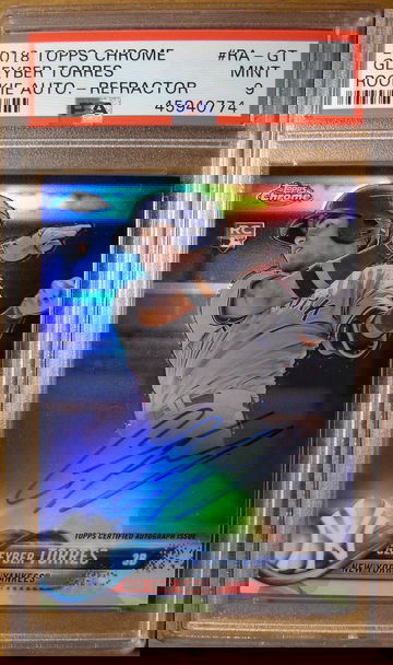 Gleyber Torres 2018 Topps Chrome Refractor Auto /499 PSA 9