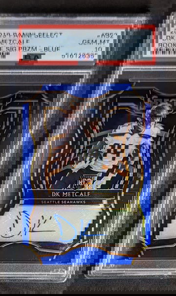 2019 Select DK Metcalf Blue Prizm Auto PSA 10