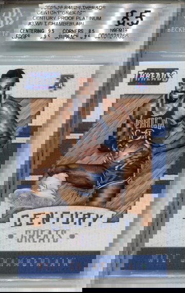 2015-16  Panini Threads Century Greats Century Proof Platinum #3 Wilt Chamberlain 1/1 BGS 8.5