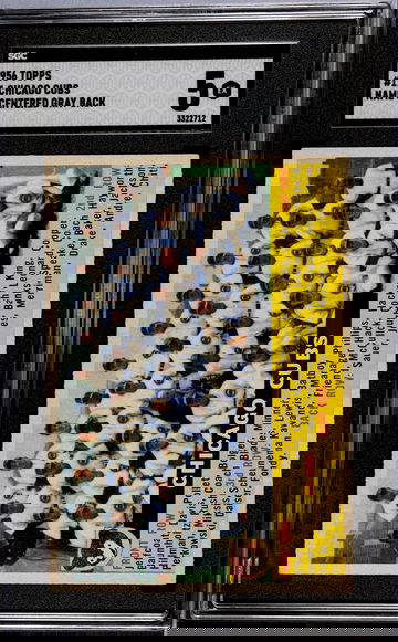 1956 Topps #11 Chicago Cubs Name Centered Gray Back SGC 5 EX 