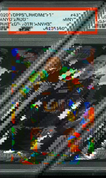 2020 Topps Chrome Sapphire Guanyu Zhou 70th Anniversary PSA 9