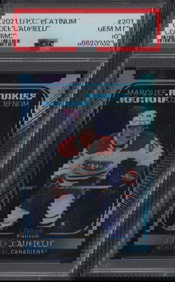2021 OPC Platinum Cosmic #201 Cole Caufield Rookie #d/65 PSA 10 Gem Mint