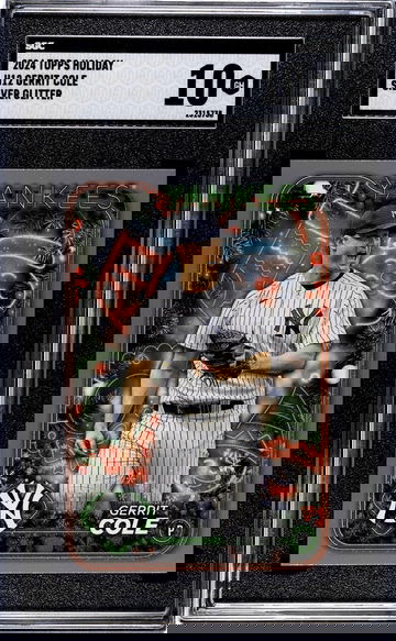 2024 Topps Holiday #H12 Gerrit Cole Silver Glitter SGC 10