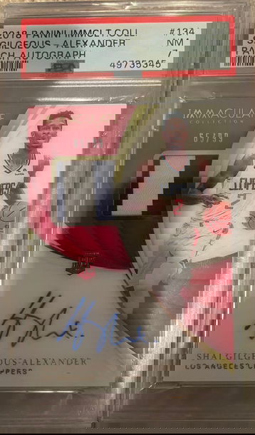 2018 Panini Immaculate Shai Gilgeous-Alexander Rookie Patch auto /99 PSA 7 🔥