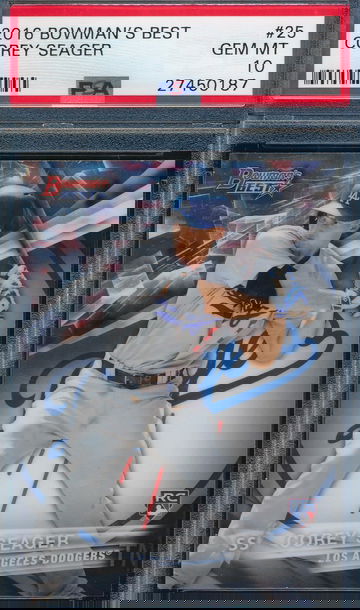 2016 Bowman's Best 25 Corey Seager RC PSA 10 GEM MT 0187