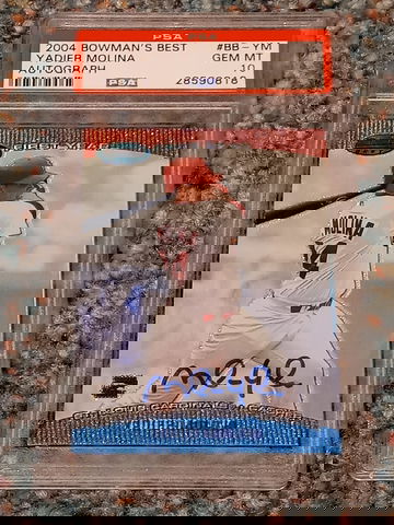 2004 Bowman's Best Yadier Molina RC Auto PSA 10