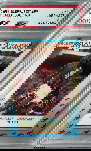 Michael Jordan 1989 Fleer Sticker #3 - PSA 8