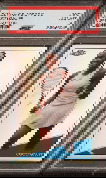 2021 Topps Chrome Tennis Coco Gauff Refractor PSA 8