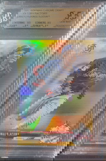 2017 Bowman Chrome Draft Ronald Acuna Gold Refractor 02/50 