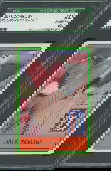 1981 Donruss Golf JACK NICKLAUS RC #13 SGC 8.5 NM-MT+