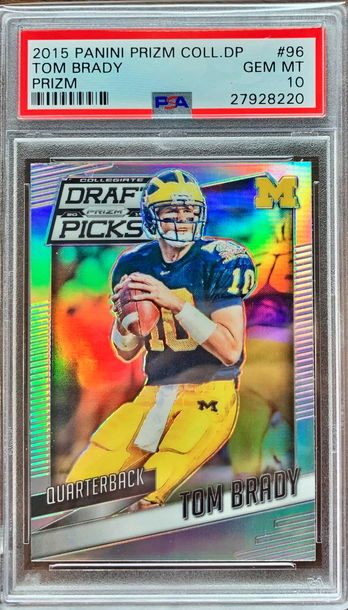 2015 Panini Prizm College Draft Picks Prizm/Silver Tom Brady PSA 10 