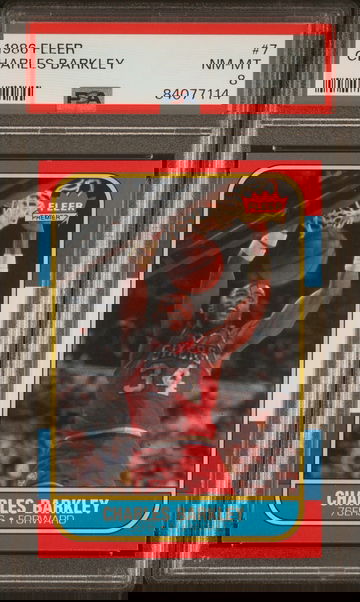 1986 Fleer Charles Barkley RC PSA 8