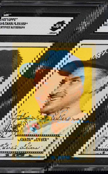 1952 Topps Baseball Charlie Silvera #168 SGC A AUTO