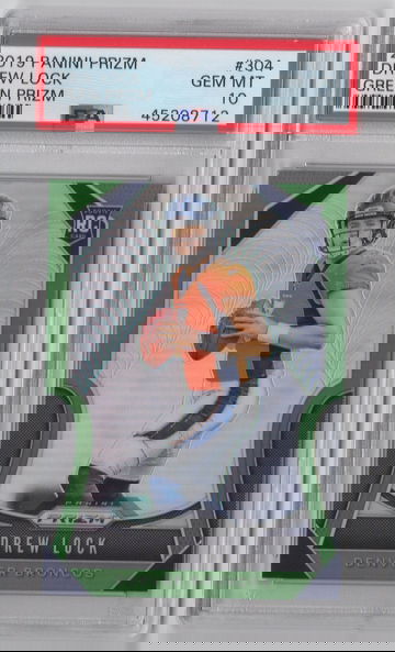 2019 Prizm Drew Lock Green Prizm PSA 10