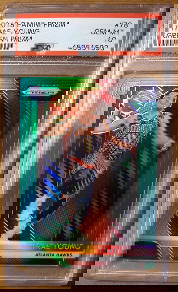 Trae Young 2018 Prizm Green Prizm PSA 10 RC