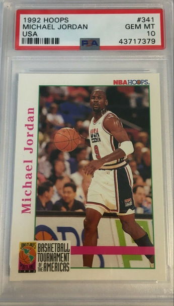 1992 Hoops Basketball Tournament of the Americas 341 Michael Jordan Olympic Dream Team USA PSA 10 Gem Mint