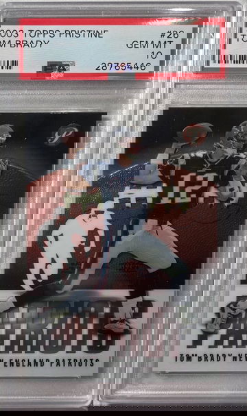 TOM BRADY EARLY PSA 10 GEM MINT 2003 TOPPS FINEST #26 PATRIOTS BUCCANEERS POP 46!
