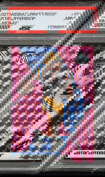 2021 Panini Mosaic Draft Justin Jefferson Pink Prizm 3/25 PSA 9 LSU Tigers SP