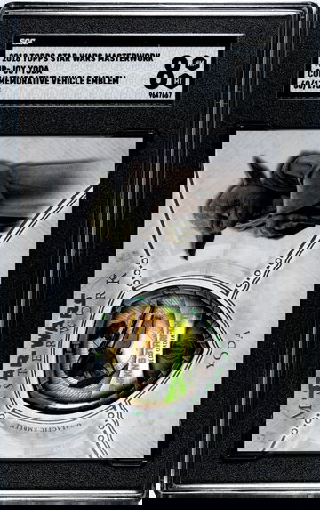 2018 Topps star wars masterworks yoda commemorative vehicle emblem /175 sgc 8