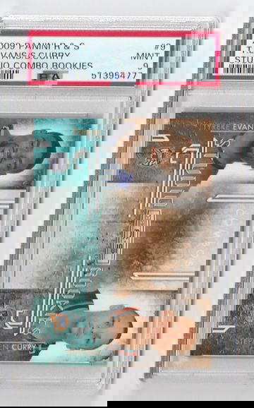 PSA 9 2009 PANINI R+S TYREKE EVANS/ STEPHEN CURRY RC CARD #9