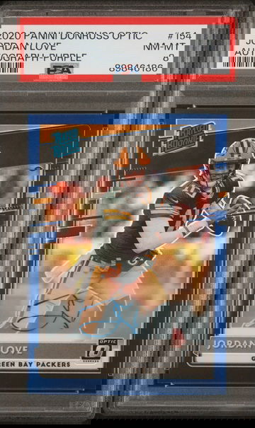 2020 Donruss Optic Rookie Autograph Purple Jordan Love #154 /35 PSA 8