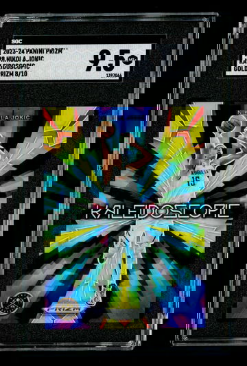 2023-24 Panini Prizm Nikola Jokic Kaleidoscopic Gold Prizm /10 SGC 9.5