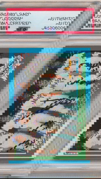 1987 FLEER DOC GOODEN AUTO SIGNED #629 MULTI INSCRIPTION PSA DNA