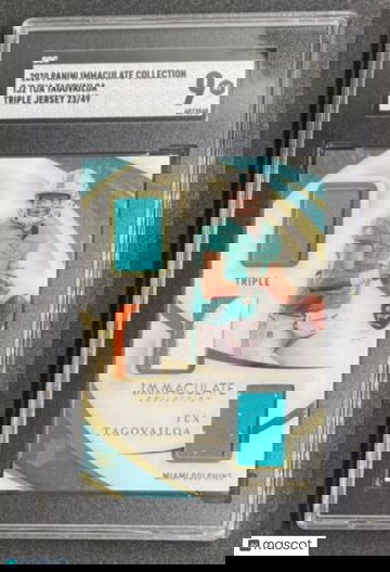 Tua Tagovailoa 2020 Immaculate Triple Jersey Patch Rookie RC Dolphins /49 SGC 9