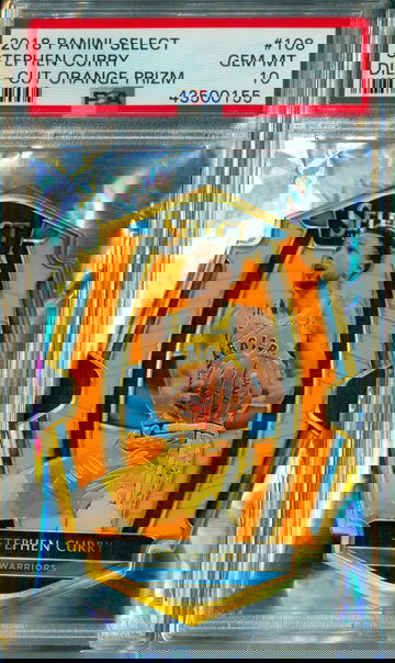 2018 Select Stephen Curry Die Cut Orange Prizm Jsy # 30/65 PSA 10