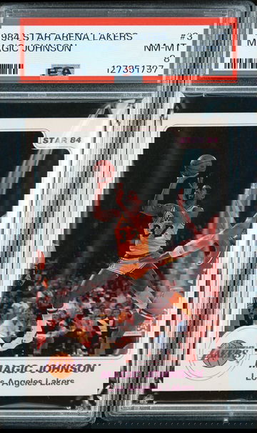 Magic Johnson 1984 Star Arena Lakers #3 PSA 8