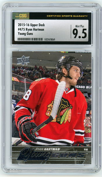 RYAN HARTMAN 2015-16 Upper Deck Young Guns Rc #475 CSG 9.5