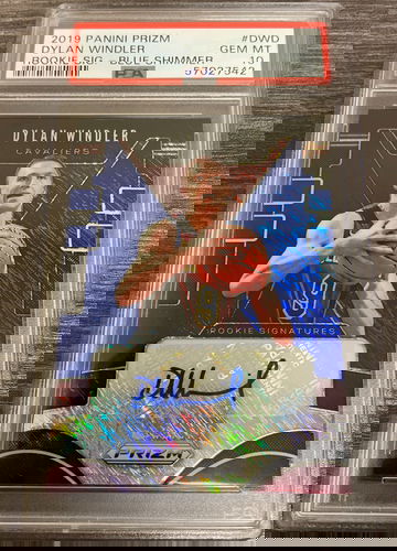 Dylan Windler Prizm Blue Shimmer Auto PSA 10