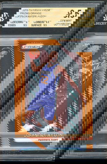 2018 Panini Prizm Orange Deandre Ayton /49 Rookie RC BGS 9.5 Pop 6 None Higher