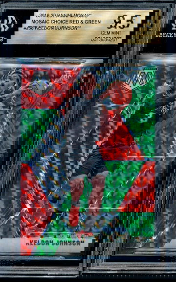 2019 Prizm Mosaic Keldon Johnson Choice  Red Green Rookie RC BGS 9.5 Gem Mint