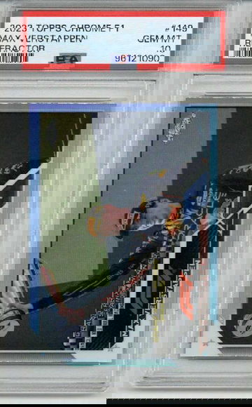 2023 TOPPS CHROME F1 REFRACTOR #169 MAX VERSTAPPEN PSA 10 LOW POP VERY RARE