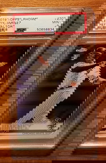 2019 topps chrome refractor eloy Jimenez #202 psa 9 mint