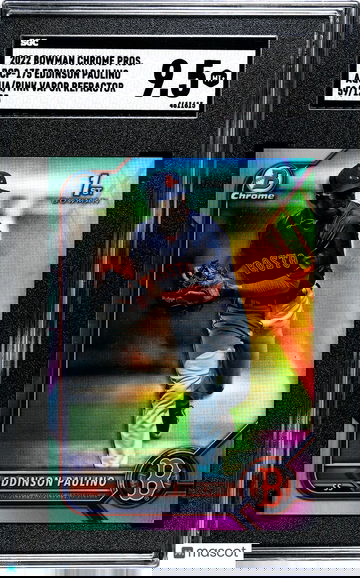 2022 Bowman Chrome Prospects Eddison Paulino Aqua/Pink Vapor Ref. /125 SGC 9.5