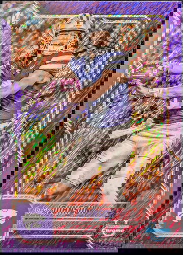 2025 Bowman Chrome University Purple Shimmer Refractor #42 Avery Johnson /75