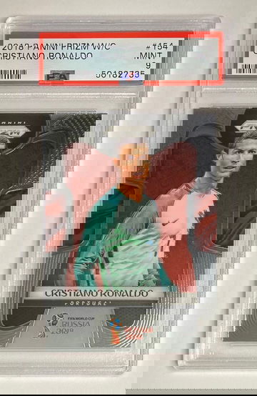 2018 Panini Prizm World Cup Soccer Card #154 Cristiano Ronaldo PSA 9