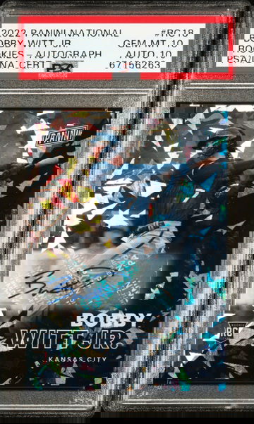 2022 Panini Bobby Witt Jr Rookie Auto Gem Mint 10