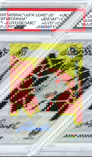 2020 Mosaic UEFA David Beckham Auto #'d 2/2 PSA 10 (POP 1)