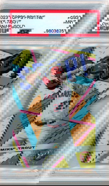 2023 Topps Pristine #OS3 Mike Trout Oh, Snap!-Gold Refractor PSA 9 MINT!