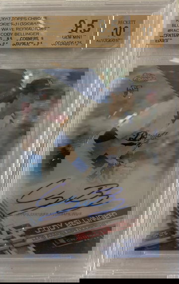 2017 Topps Chrome Rookie Autographs Cody Bellinger Blue Wave Refractors