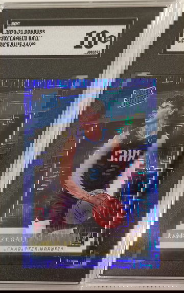 2020-21 Lamelo Ball Donruss Choice Blue Mojo 14/49 RC SGC 10