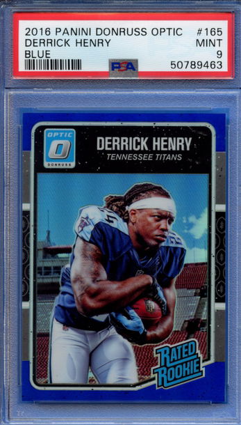 2016 Donruss Optic Blue Prizm Derrick Henry /149 RC PSA 9 MINT