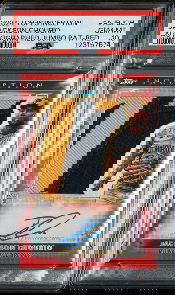 2024 Topps Inception Autographed Jumbo Patch Red Jackson Chourio #AJPJCH /25 PSA 10