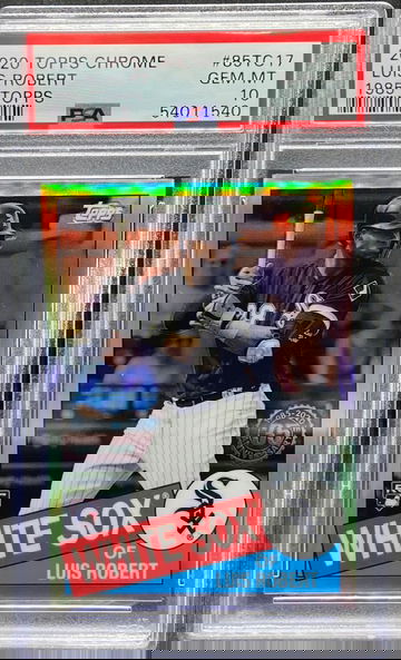 2020 Topps Chrome Luis Robert 1985 Topps PSA 10