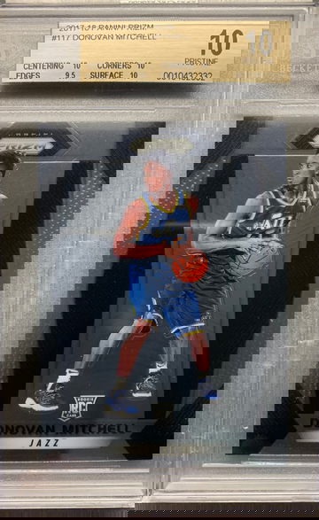 DONOVAN MITCHELL 2017 PRIZM ROOKIE BGS 10 PRISTINE (.5 FROM BLACK LABEL)